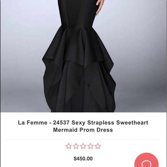 Black La Femme Prom Dress (open to offers!) - Picture 6 of 6